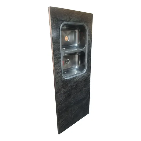 Mesada De Cocina Cemento 1.60x0.60 Bacha Doble