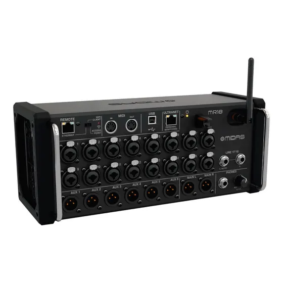 Mesa De Som Digital Midas Mr18 Mixer De 18 Canais