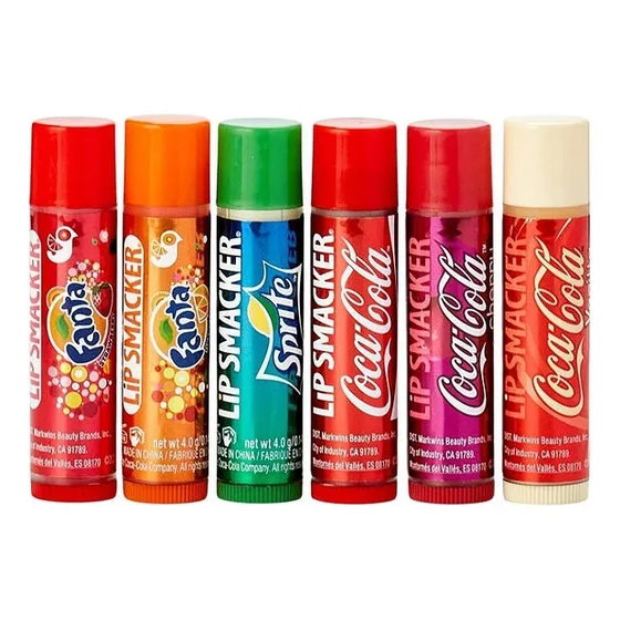 Set Lip Smacker Coca Cola 8 Labiales Sabor A Gaseosas Brillo
