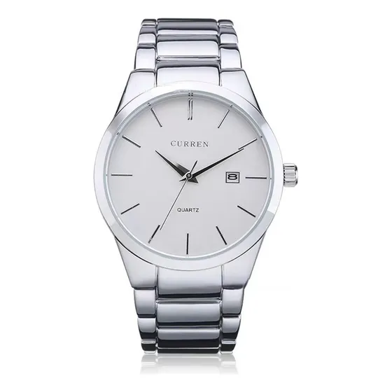 Reloj De Cuarzo Men Simple De Acero Inoxidable Curren8106