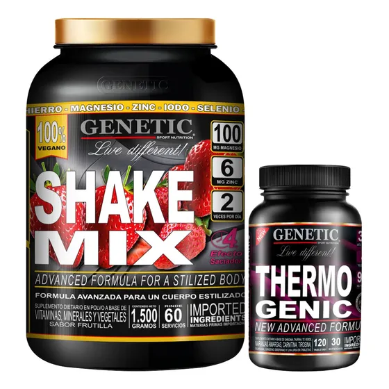60 Días Batido Shake Mix Quemador Thermogenic Ripped Genetic