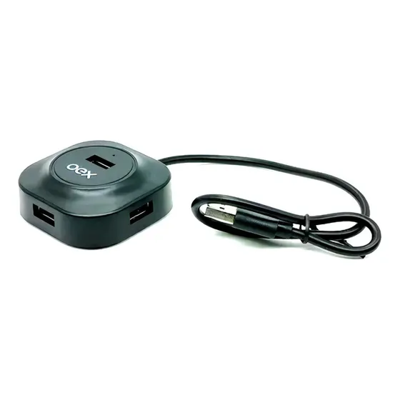 Hub Usb 2.0 Distribuidor Preto 500ma Com 4 Portas Oex Hb101