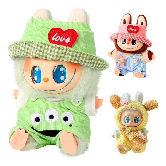 Preciosa Ropa De Peluche Para Muñecas Compatible Con Labubu.