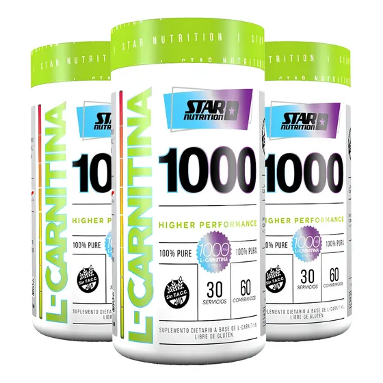Star Nutrition L Carnitina Quemador De Grasa 60 Caps. X3 Uni Sabor Neutro