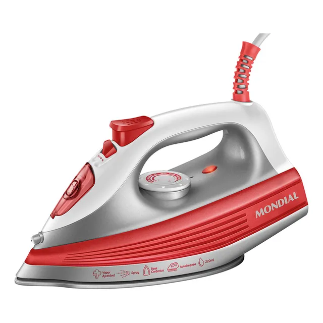 Ferro A Vapor 1200w Fvn-01-o Branco E Coral Mondial 127V