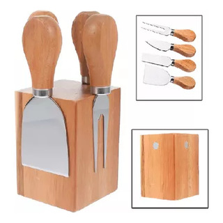 Kit 4 Facas Para Queijo E Suporte Magnético Multiuso Decorar Kit 4 Facas Para Queijo E Suporte Magnético Multiuso Decorar