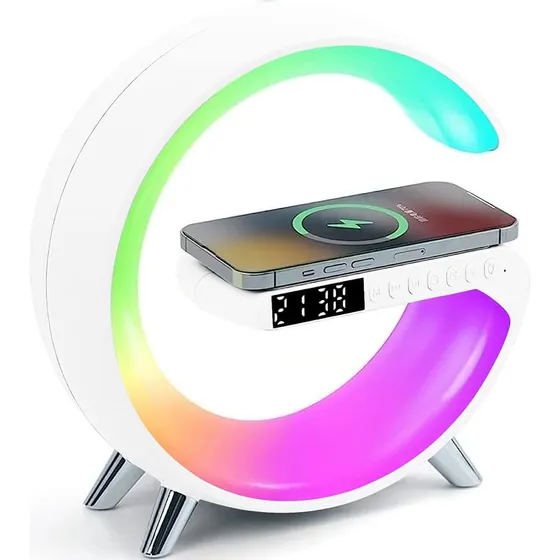 Reloj Despertador Multifuncional 15 W Cargador Inalambrico 