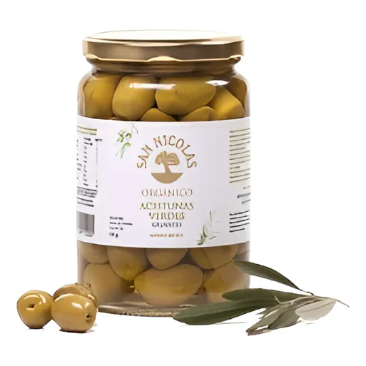 Aceitunas Verdes Gigantes Organicas S/tacc San Nicolas X500g