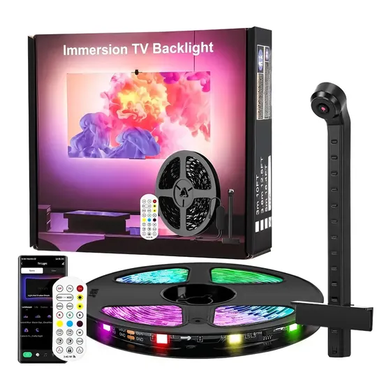 Fita Led Sincronizado Inteligente Rgb Sincroniza Para Tv 7m Rgb 12v