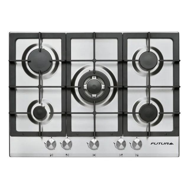 Anafe Futura A Gas Inox 5 Quemadores Fut-ag700x-5