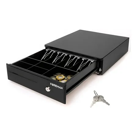 Cajón De Dinero Metálico Automática Punto De Venta Con Rj11 Negro