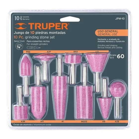 Piedras Abrasivas P/dremel 1/4 G60 Alto Rend 10pzas Truper