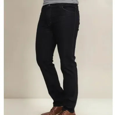 Calça Jeans Ideal Trabalho Pesado Reforçada Elastano Lycra Preto 42 Geométrico