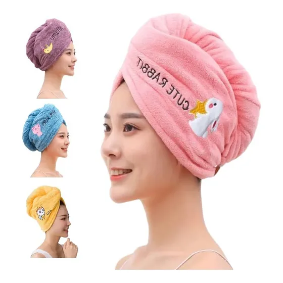Toalla De Microfibra Suave Para El Cabello Turbante Baño