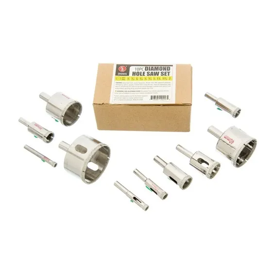 Mecha Broca Diamante Granito Ceramica Vidrio Set 10 Piezas