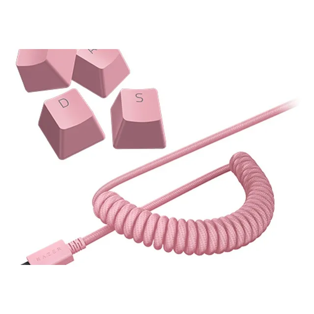 Razer Pbt Keycaps + Cable Para Teclados Mecánicos Ingles Us Idioma Inglés Us Color Del Teclado Quartz Rosa