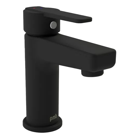 Monomando Lavatorio Llave Grifo Modelo High Dallas Pmb Acabado Mate Color Negro