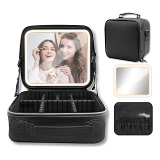 Estuche Para Maquillaje Mavrik 14446 Con Luz Led Y Espejo Estuche Para Maquillaje Mavrik 14446 Con Luz Led Y Espejo