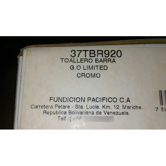 Toallero Barra G.o Limited Cromo 