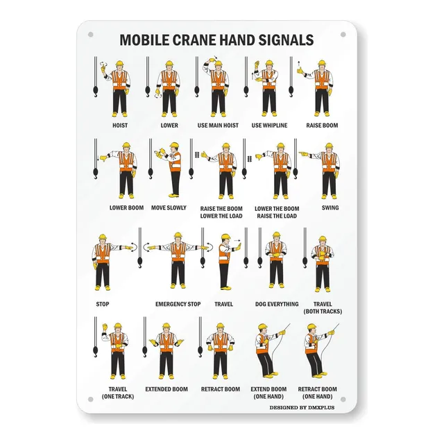 Unoopler Señal Mano Grua Movil Grafico Letrero Lata 16 X 12 