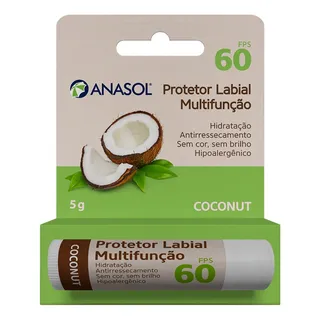 Protetor Solar Labial Fps 60 Anasol Coconut Sem Cor Unissex Protetor Solar Labial Fps 60 Anasol Coconut Sem Cor Unissex