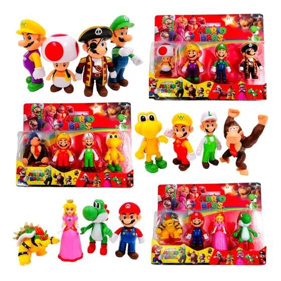 Muñecos Super Mario Bros Colección Docena Varios Personajes