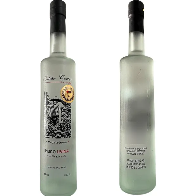 Pisco Julián Cortez Ganadora Medalla De Oro 500ml