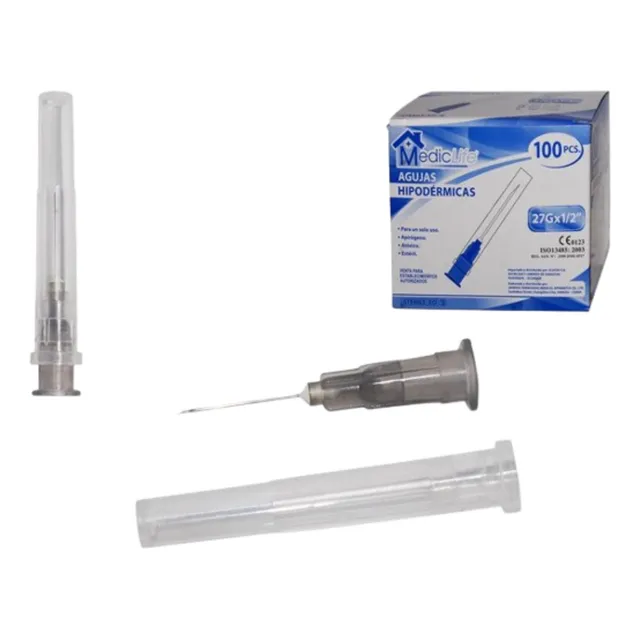 Jeringas HiPodérmicas Mediclife 27g*1/2 X 100 U Promocion