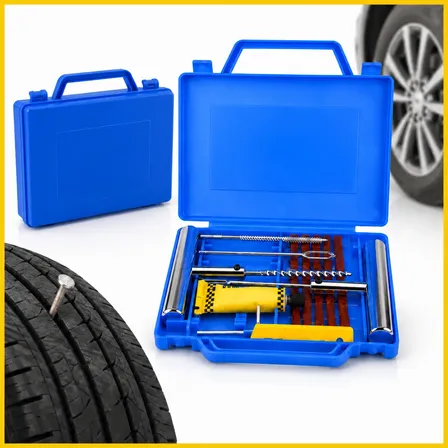Kit Reparo Remendo Pneu Sem Câmara Carro Moto Maleta 12 Peça