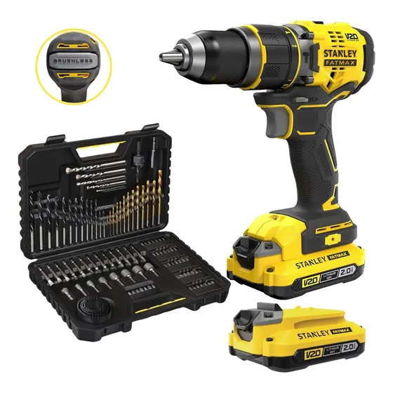 Taladro Percutor Brushless 20v Set 100 Puntas Y Brocas
