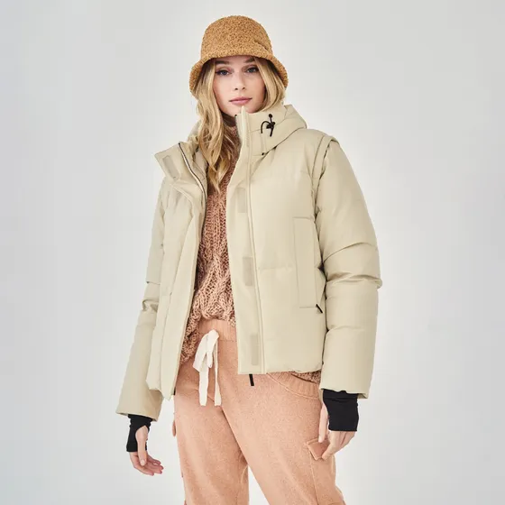 Campera Mujer Parka Croft Puffer Inflada Mujer Beige