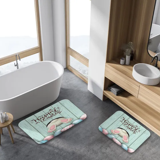 2 Alfombra Baño Pascua Espuma Viscoelastica Fondo Para
