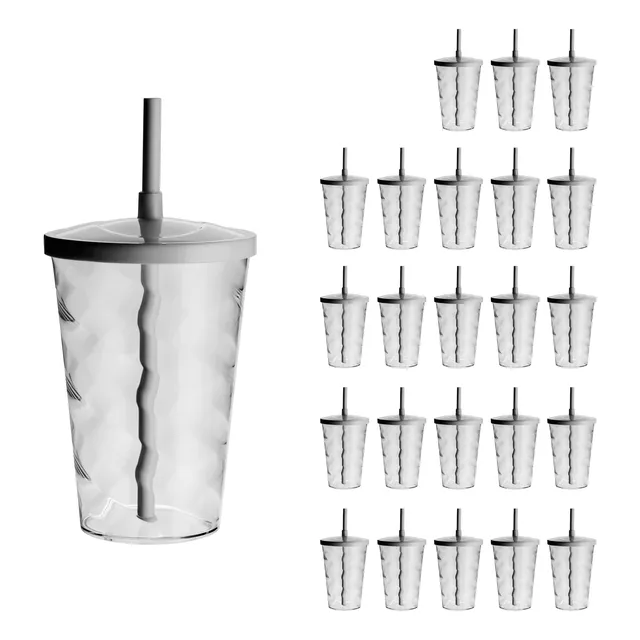 Copos De Acrílico C Canudo 700ml 80pcs Copo Twister Premium 