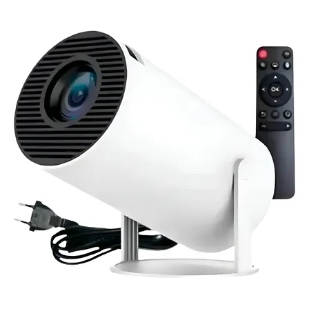 Projetor Smart Portátil Full Hd 4k Android 11 Wi-fi Bluetooth tv Mini Projetor hy300 Home Theater Cinema Em Casa Imagem Nítida Som Potente Compatível Com Diversos Dispositivos Branco LUZTUDO