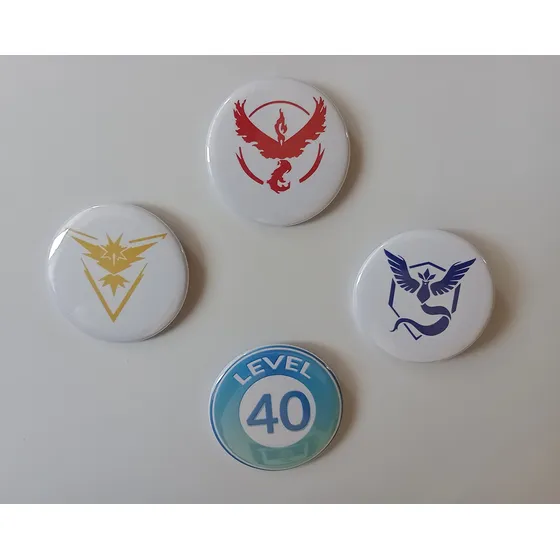 Botón Pokémon Go Insignias Entrenador Equipos Nivel 40 Pin