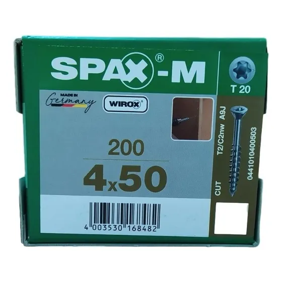 Tornillos Spax-m 4 X 50 Caja 200 Piezas Para Mdf