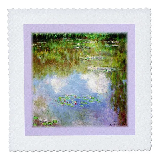 Florene Impresionismo Arte  monets Lilys Agua Violet Squar