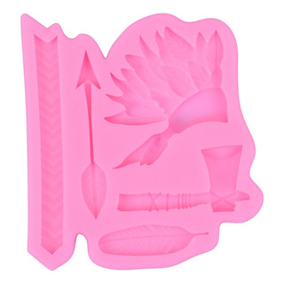 (pk) Molde De Silicona Con Forma De Pluma India Para Fondant (pk) Molde De Silicona Con Forma De Pluma India Para Fondant