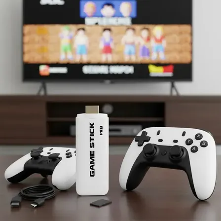 Adaptador Videogame M15 Hdmi 2 Controles Players Branco Bivolt Stick Usb