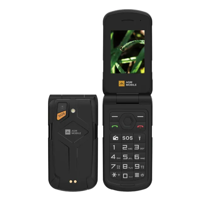 Celular Con Tapa Teclado Agm M10 4g Personas Mayores Con Sos Negro