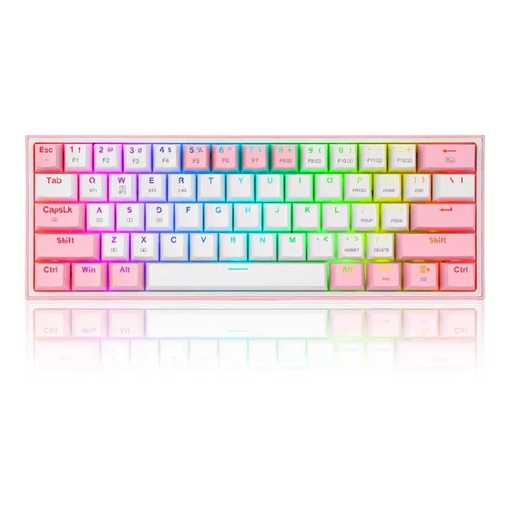 Teclado Mecánico Redragon 60% Fizz Pro K616rgb White/pink Bt