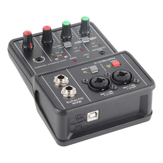 Interfaz Audio Phantom Power 48v Con Conector Micrófono