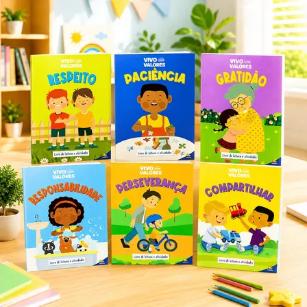 Livro Infantil Coleção Vivo Com Valores Histórias Atividades