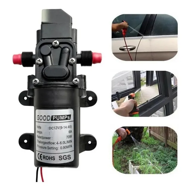 Dc 12v 0.9mpa 6l/min Agua Diafragma De Alta Presión 70w Auto