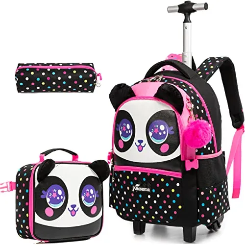 Myhsbyo Panda Rolling Mochila Para Niña Mochila Con K98ve