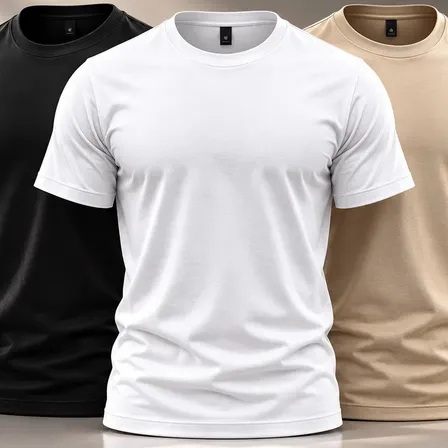 Kit 3 Camisetas Básicas 100% Algodão Masculina Premium Daily