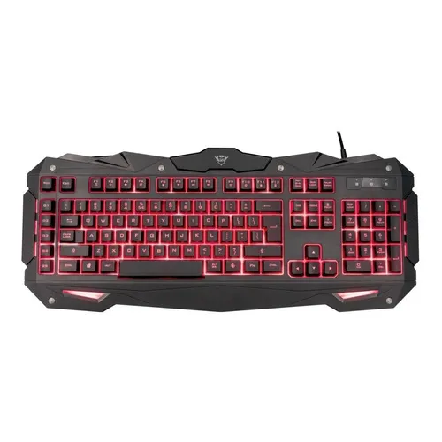 Teclado Trust Gxt 840 Myra Gaming Retroiluminado 3 Colores Color del teclado Negro Idioma Español Latinoamérica