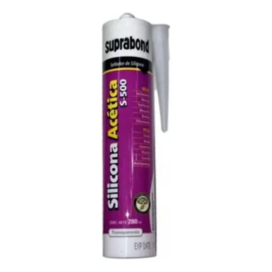 Silicona Sellador Acetica S-5 280ml Transparente Suprabond