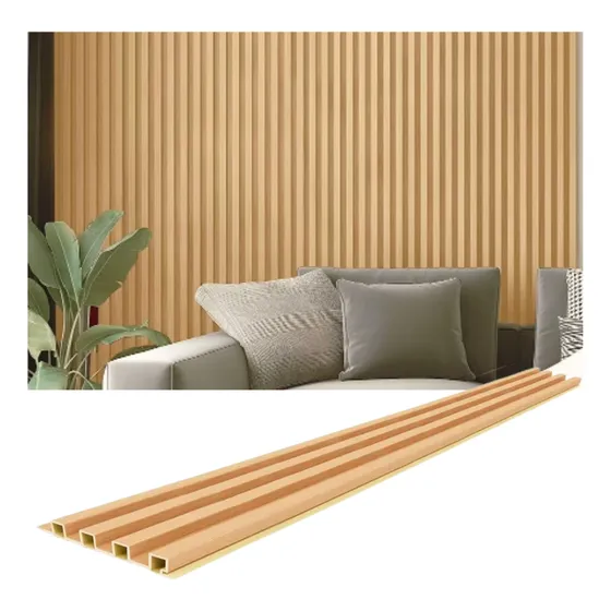 Panel Ripado Wpc Interior Madera Plástica Panel 3d Ranurado