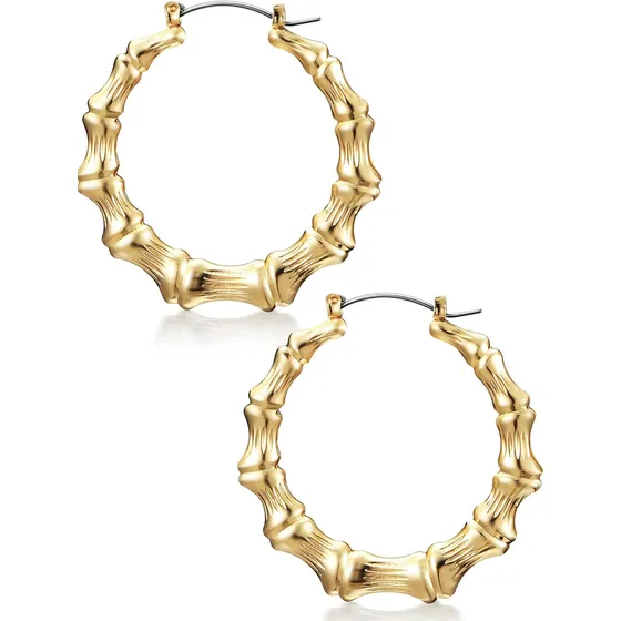 Aretes Aro Grande Para Mujer Uso Diario Accesorios Dorado